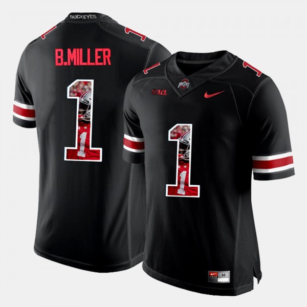 Ohio State Buckeyes Braxton Miller Men's #1 Black Pictorial Fashion College Football Jersey 2404RSTP4